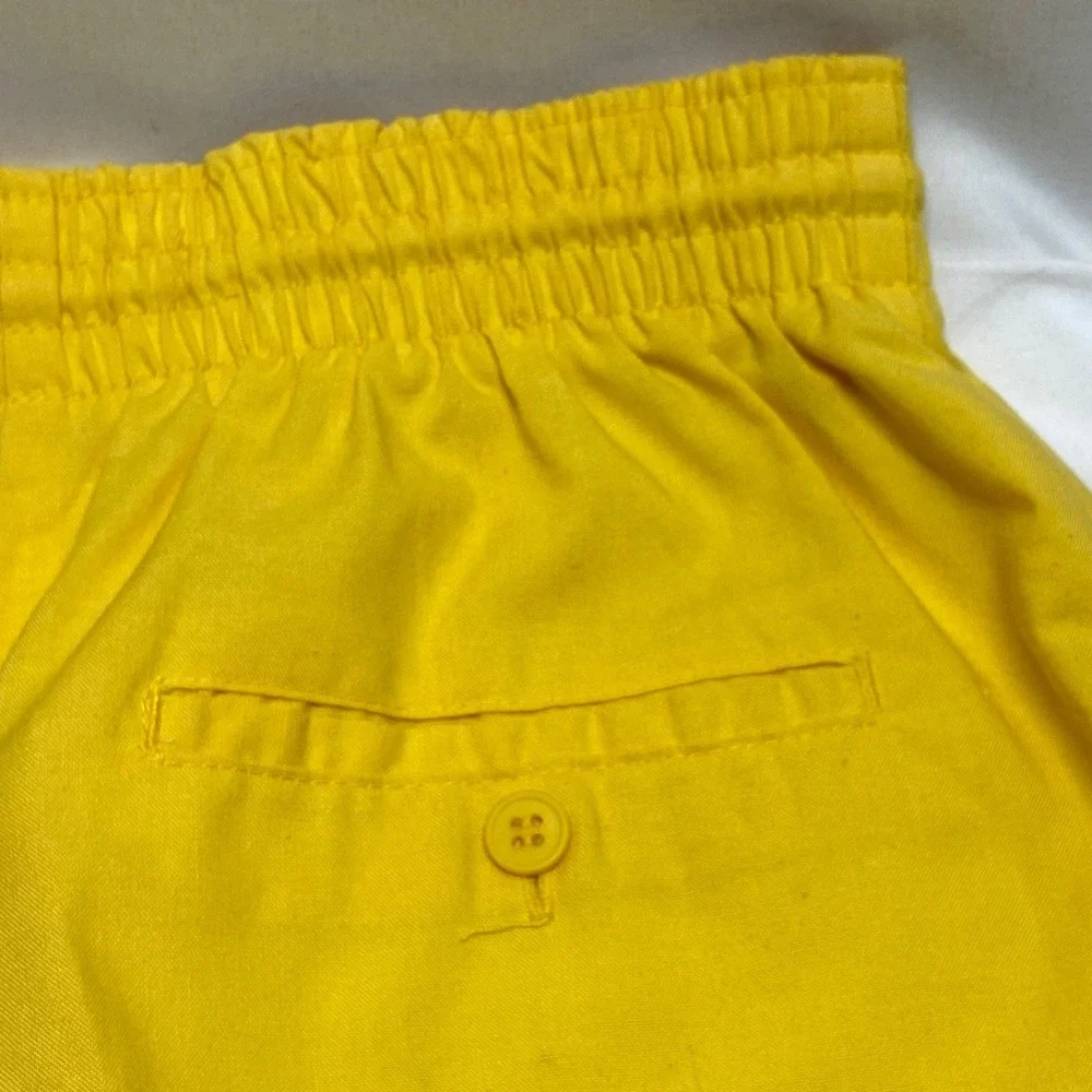 Simply‎ Basic Casual Shorts Women's Small Yellow Elastic Waist Vintage 90's GUC